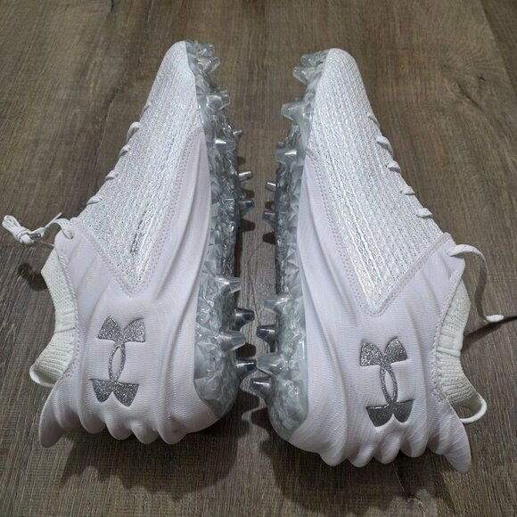 Under Armour Football Cleats Men’s 14 White Silver Diamonds New Open Box - Picture 8 of 9